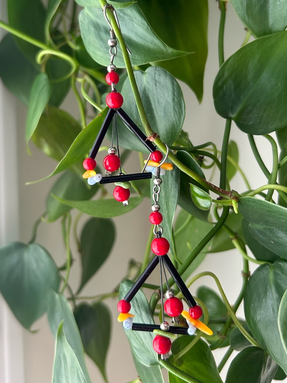 Bugle Bead Drop Earrings